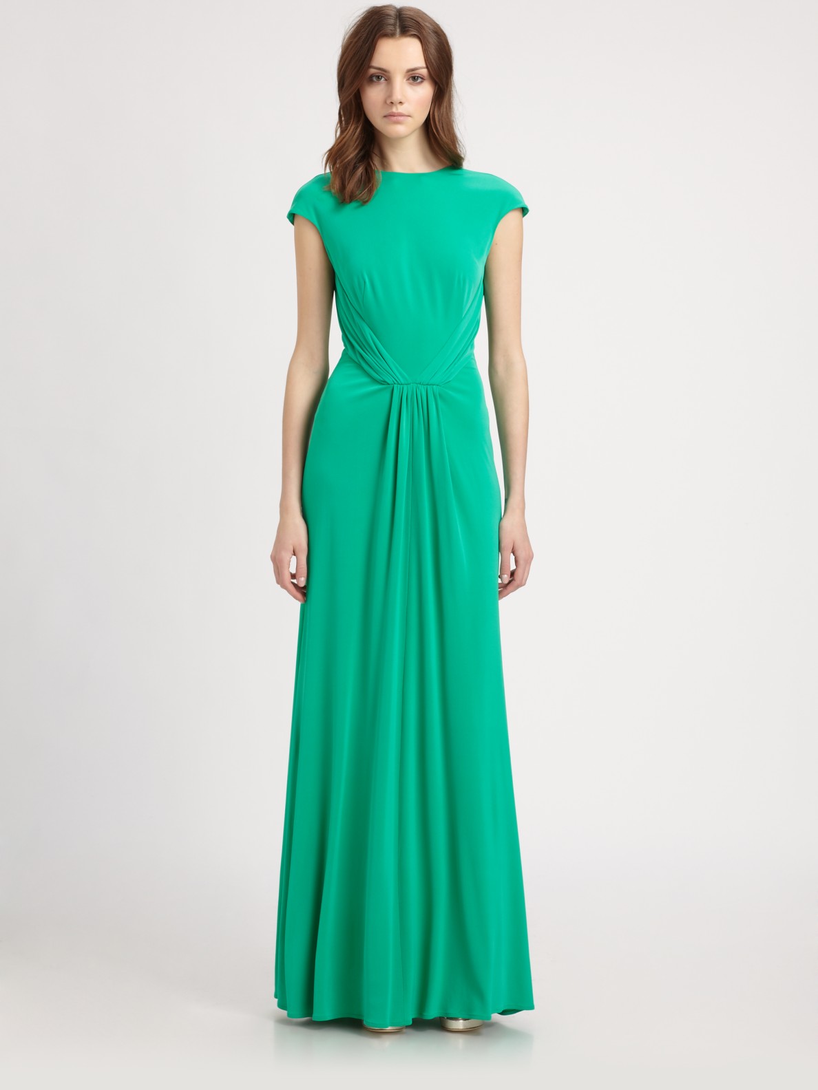 Lyst - Issa Silk Gown in Green