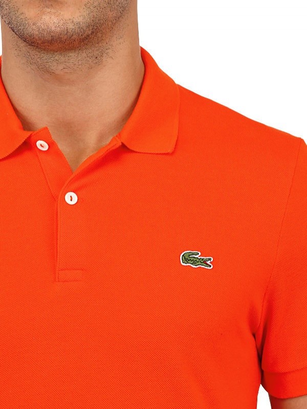 Lyst - Lacoste Petit Piqué Polo Shirt in Orange for Men