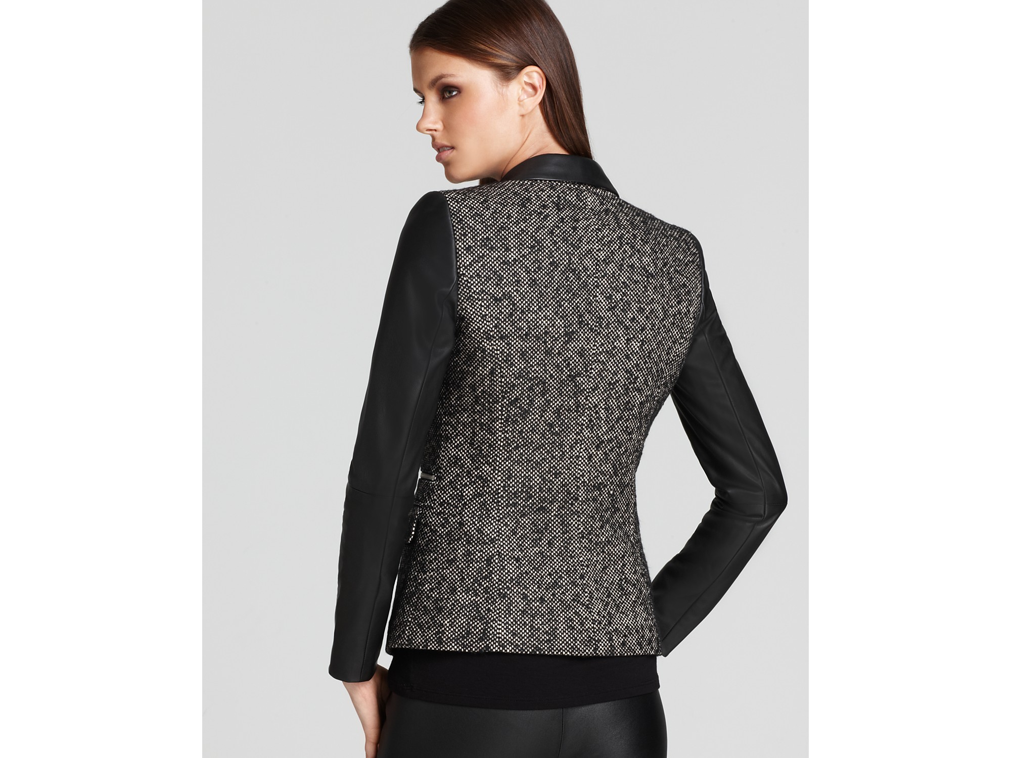 Lyst Michael Kors One On Jacket With Faux Leather
