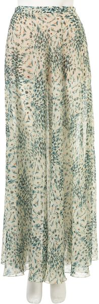 Topshop Floral Print Maxi Skirt in Green (multi) | Lyst