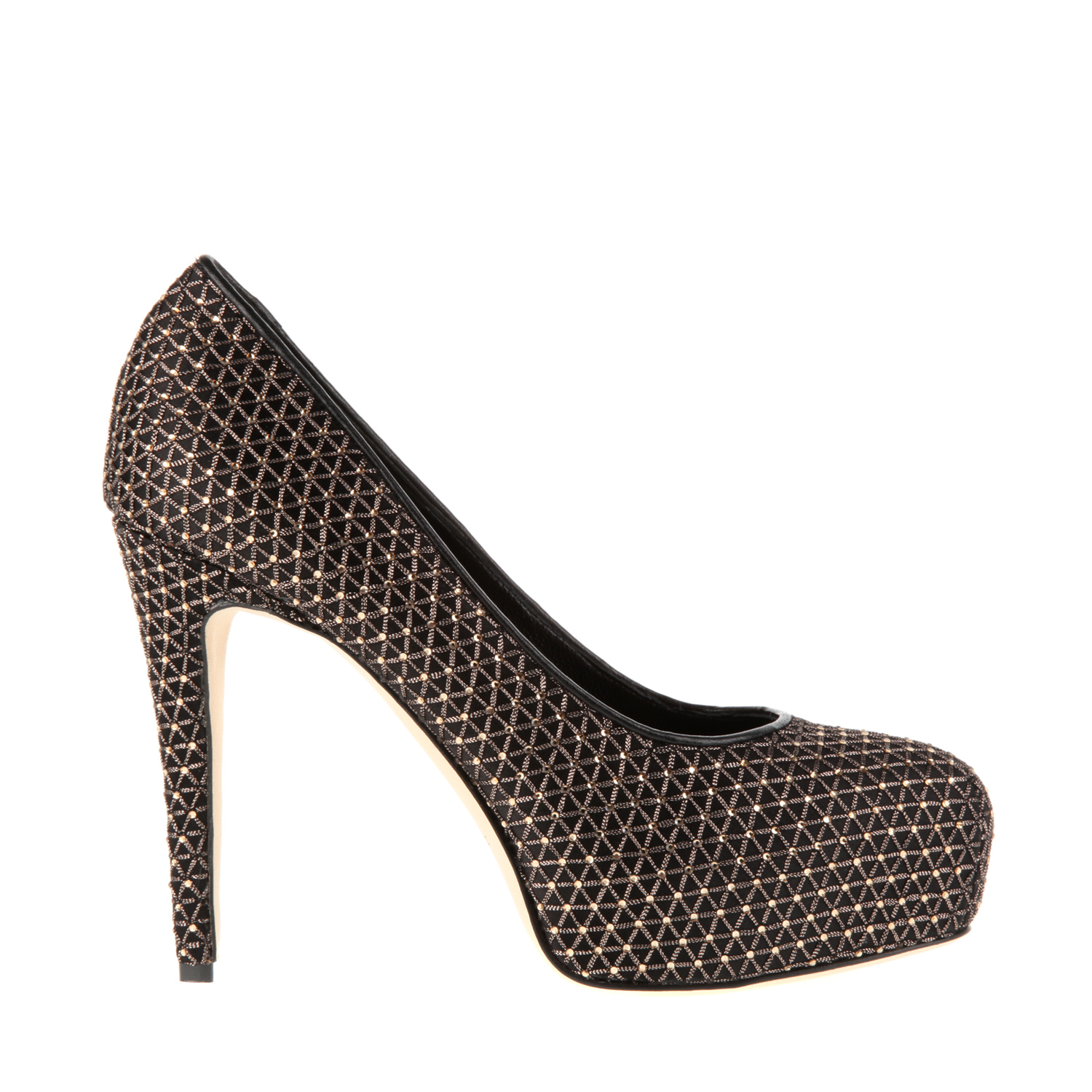 Brian Atwood Maniac Platform Pumps in Silk with Geometric Embroideries ...