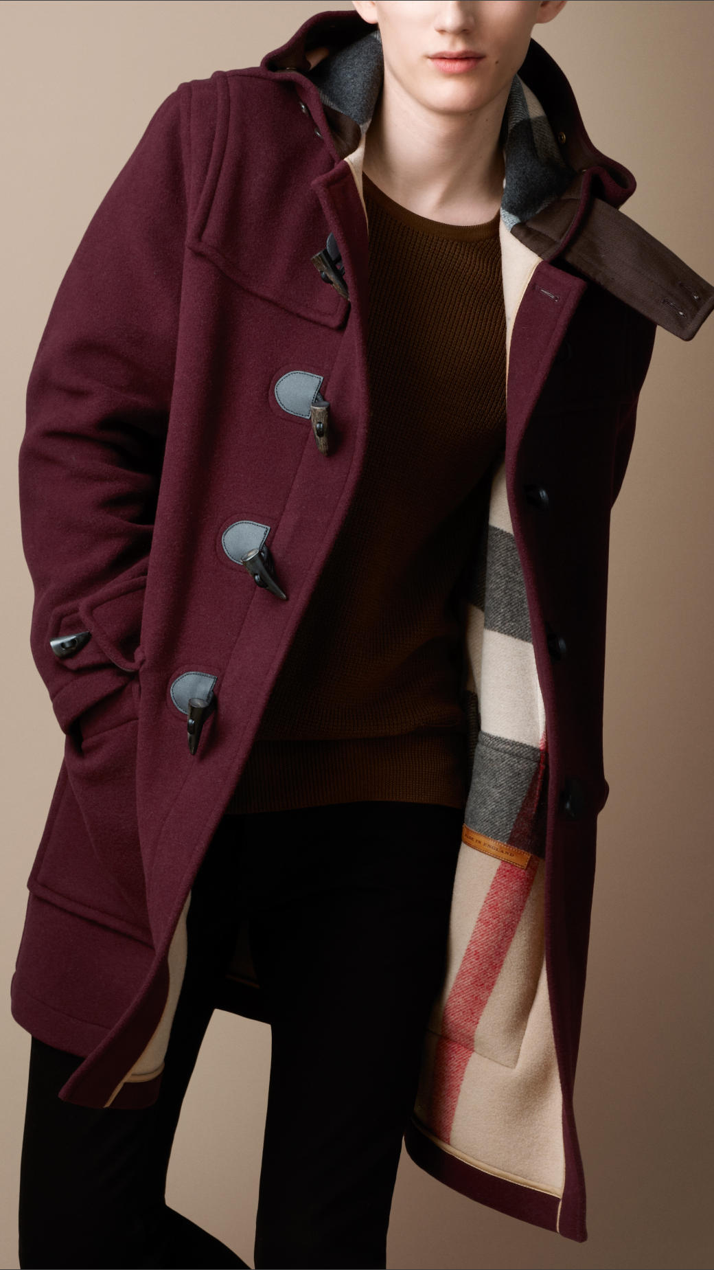 burgundy burberry jacket