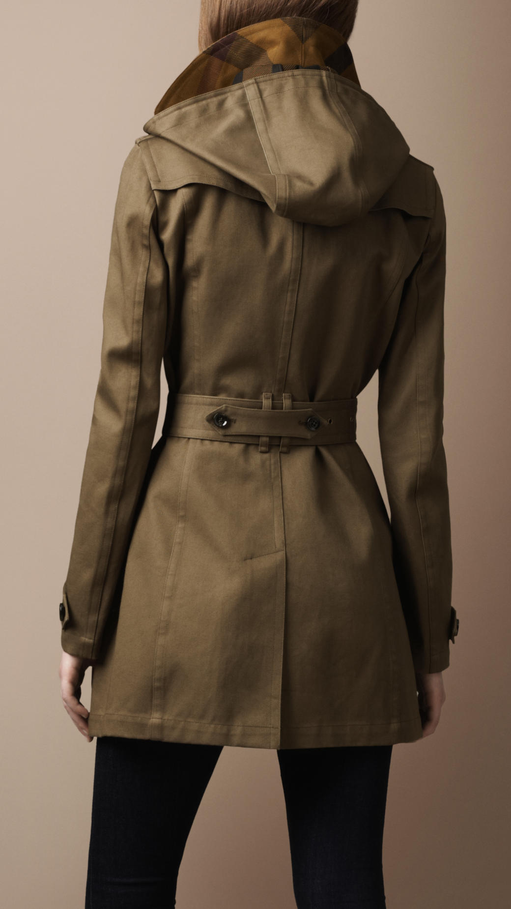Lyst - Burberry Brit Midlength Wool Blend Hooded Trench Coat in Green