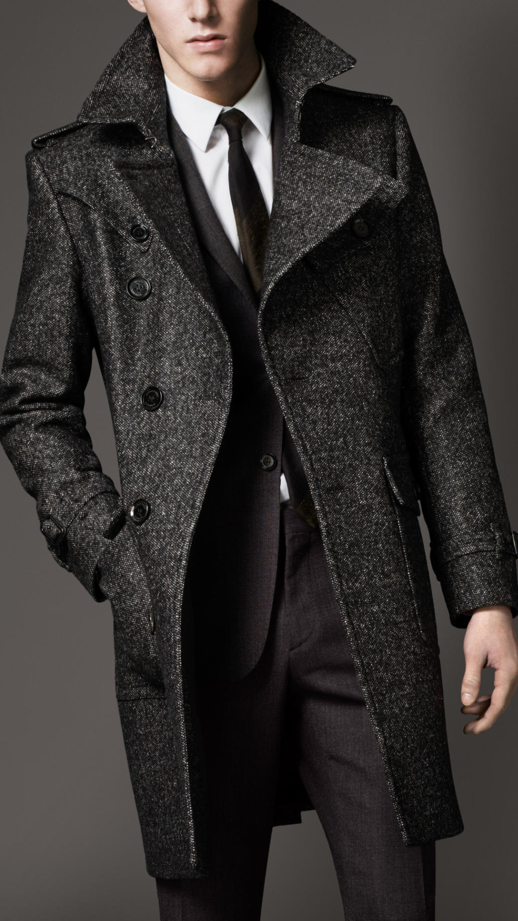 Asos Harris Tweed Peacoat
