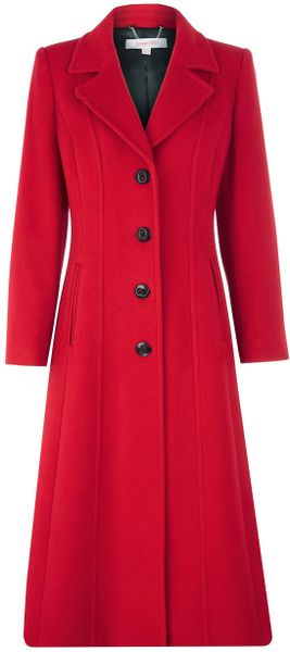 Jacques Vert Long Red Coat in Red | Lyst