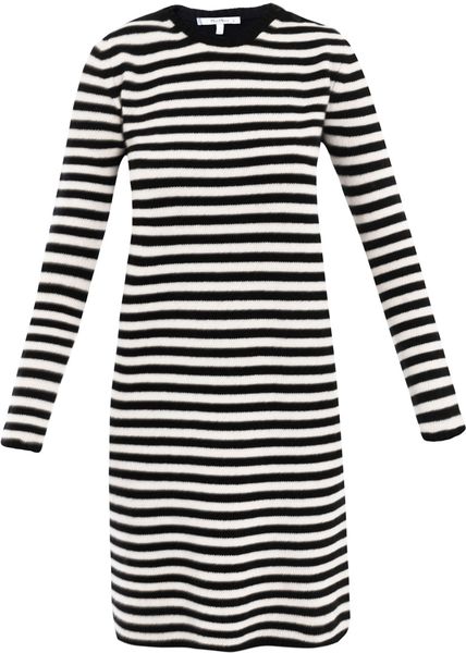 Max Mara Soffio Striped Dress in Black | Lyst