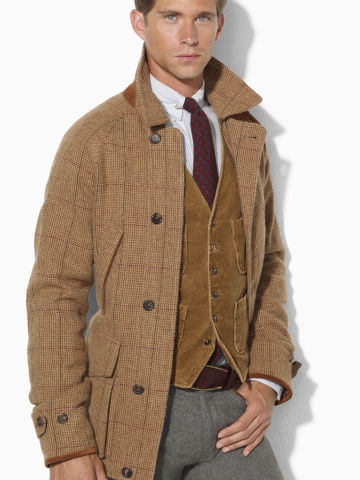 Lyst - Polo Ralph Lauren Tweed Stable Coat in Brown for Men