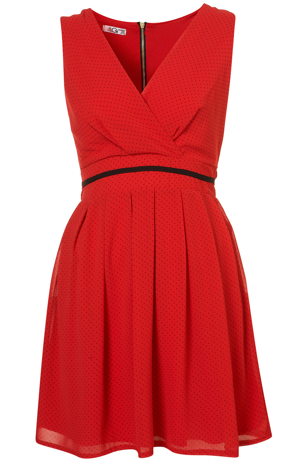 Topshop Polka Dot Chiffon Dress By Wal G in Red | Lyst