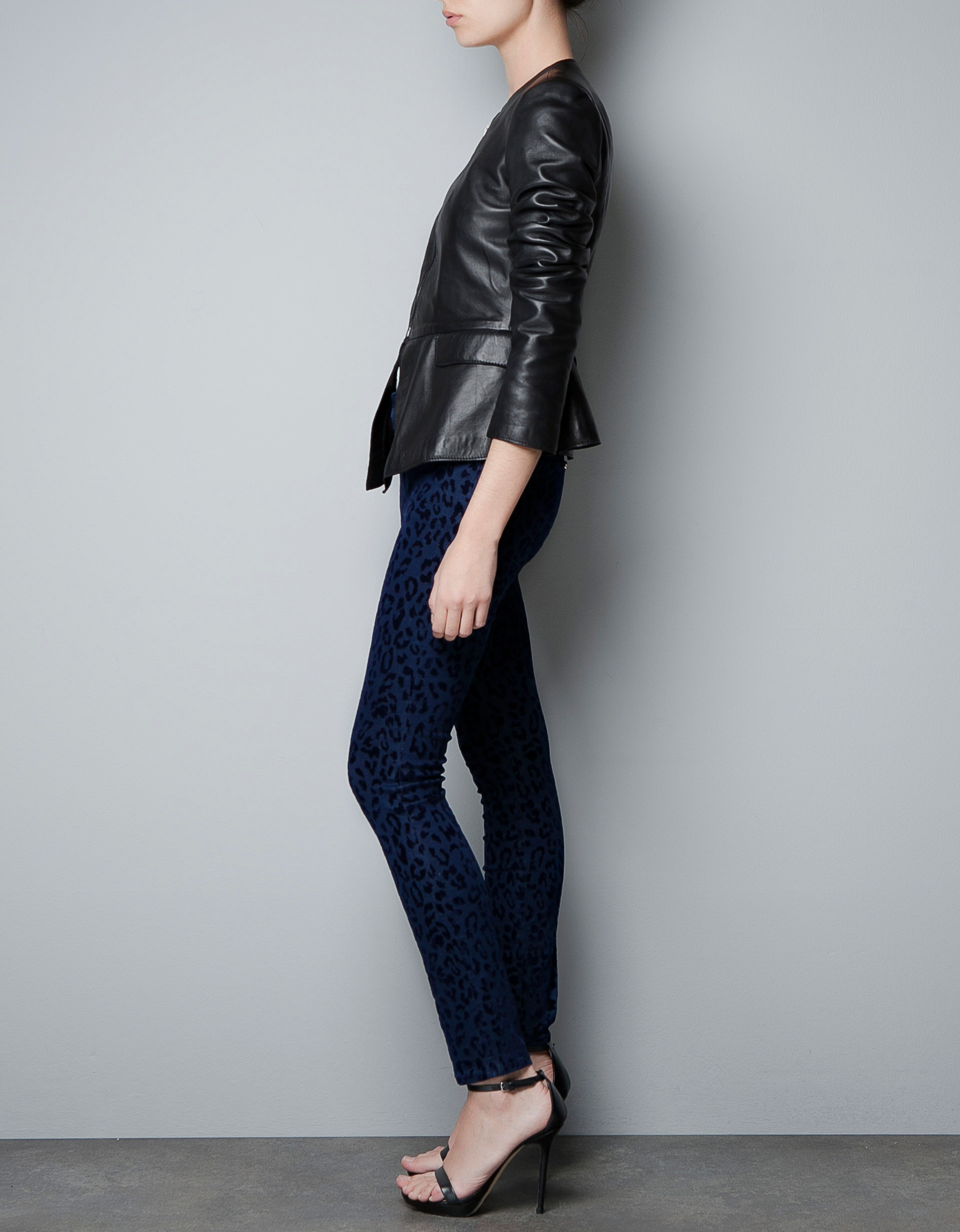 Leather Peplum Jacket Zara Cairoamani Com Zara Leather Jacket With Frill At The Waist In Black Lyst
