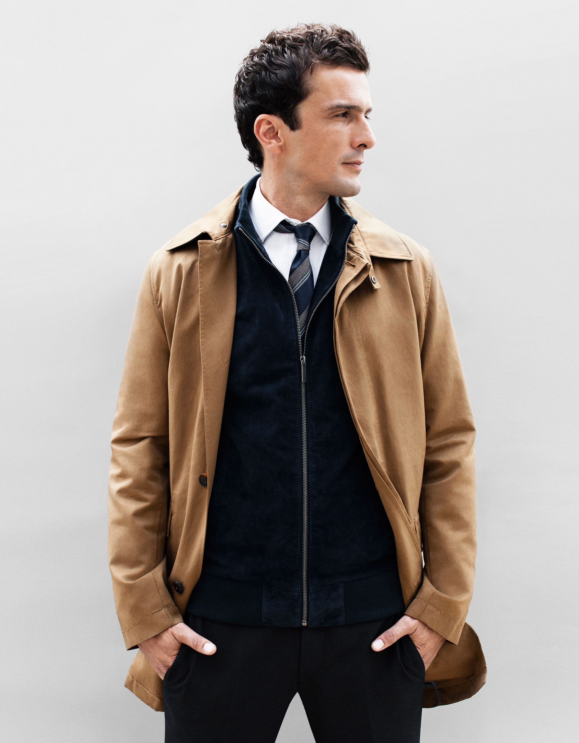 Zara Blue Suede Jacket in Blue for Men | Lyst