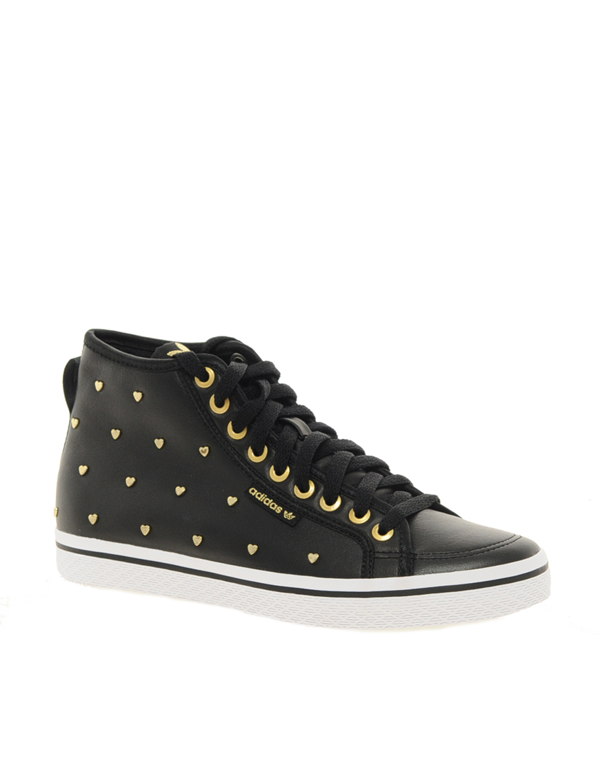Lyst - adidas Honey Gold Heart Mid Trainers in Black