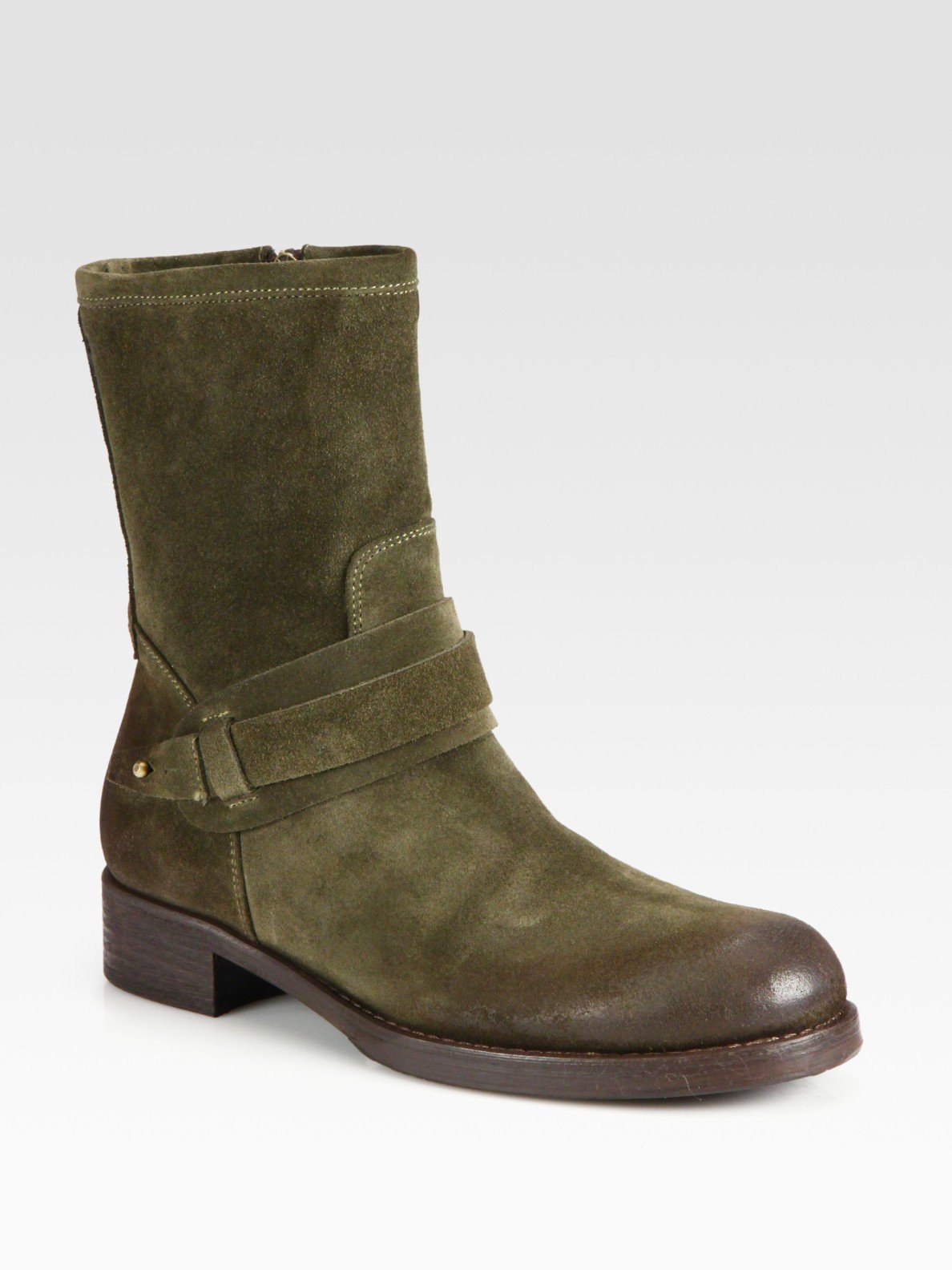 Alberto Fermani Suede Boots in Green (olive) | Lyst