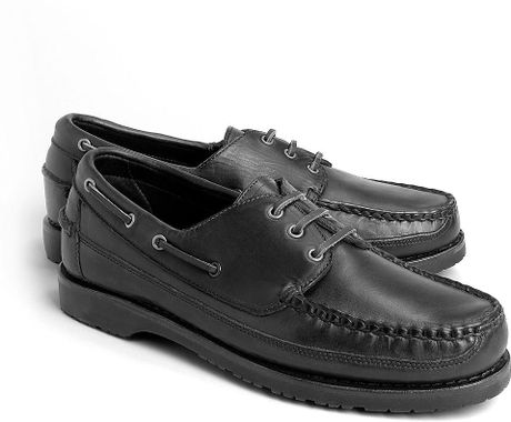 Brooks Brothers Mini Lug Sole Boat Shoes in Black for Men | Lyst