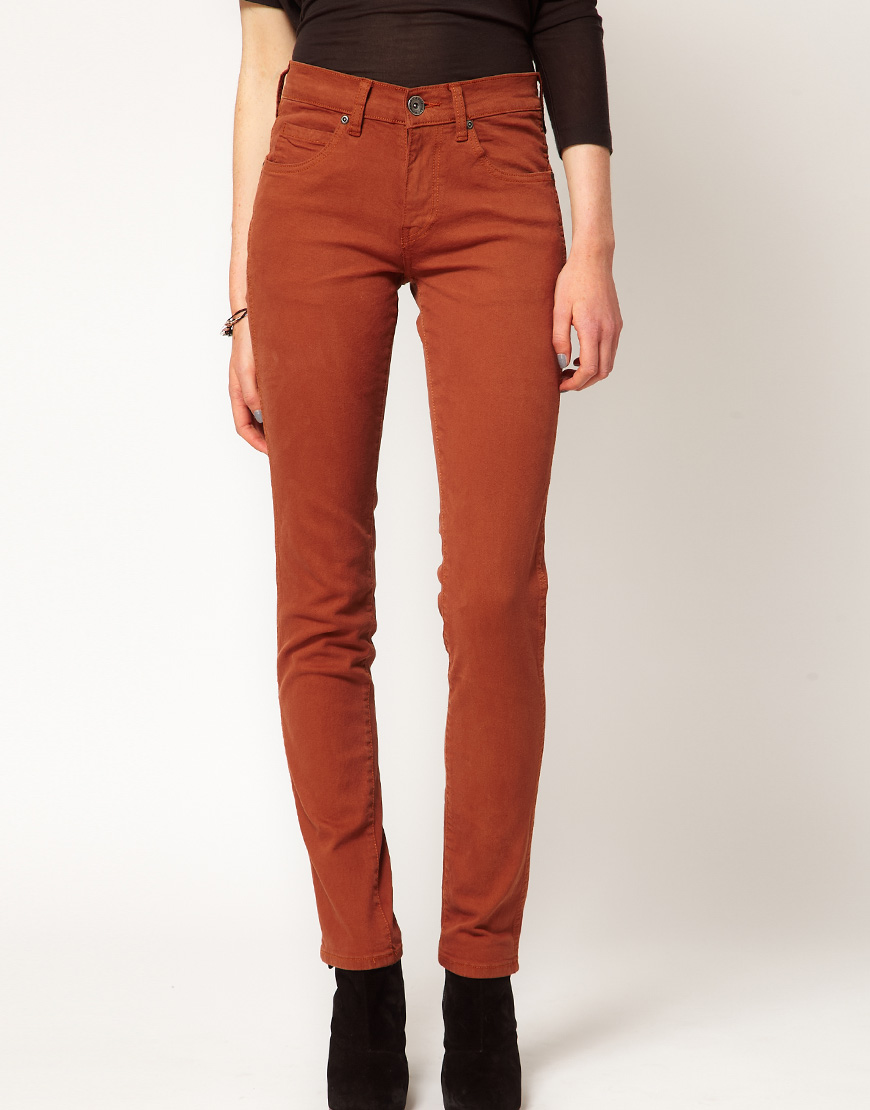 Lyst - Dr. Denim Snap Coloured Skinny Jeans in Orange