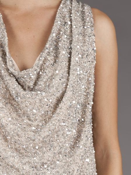 Haute Hippie Sequin Top in Silver | Lyst