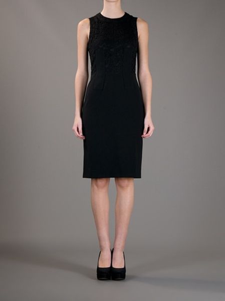 N°21 Fitted Dress in Black | Lyst