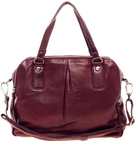 Oasis Leather Double Compartment Bag in Red | Lyst