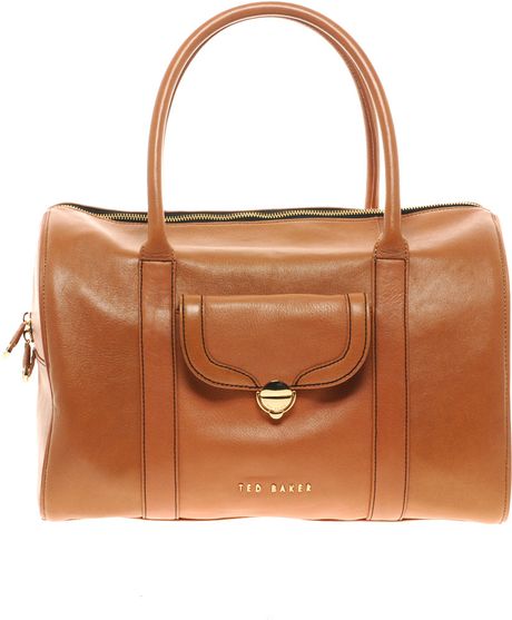 Ted Baker Clove Overnight Leather Bag in Brown (tan) | Lyst