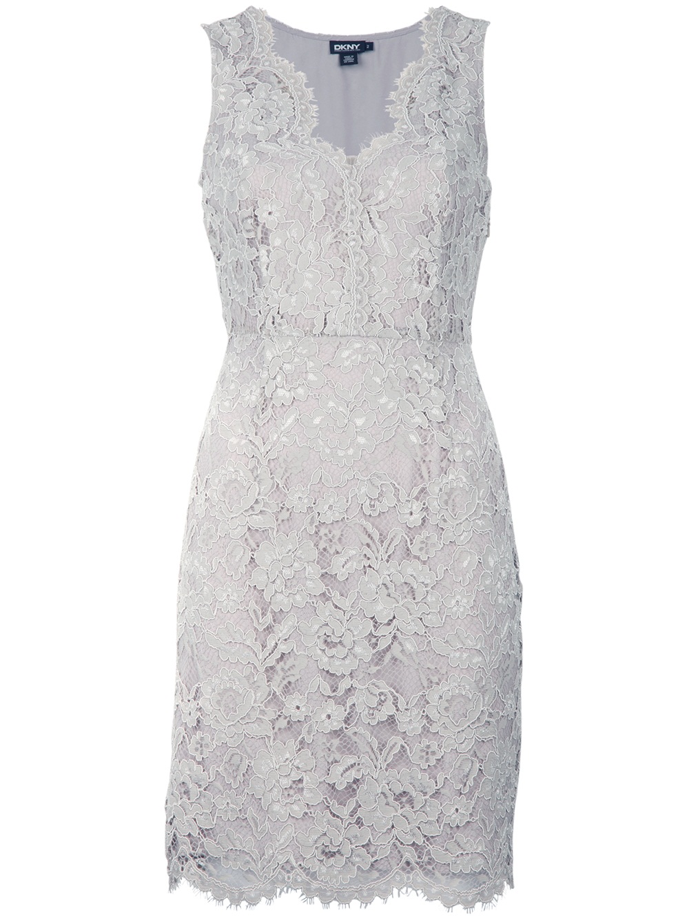 Dkny Lace Dress in Gray | Lyst