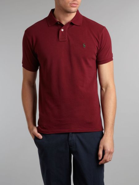 Polo Ralph Lauren Classic Custom Fitted Polo Shirt in Red for Men ...