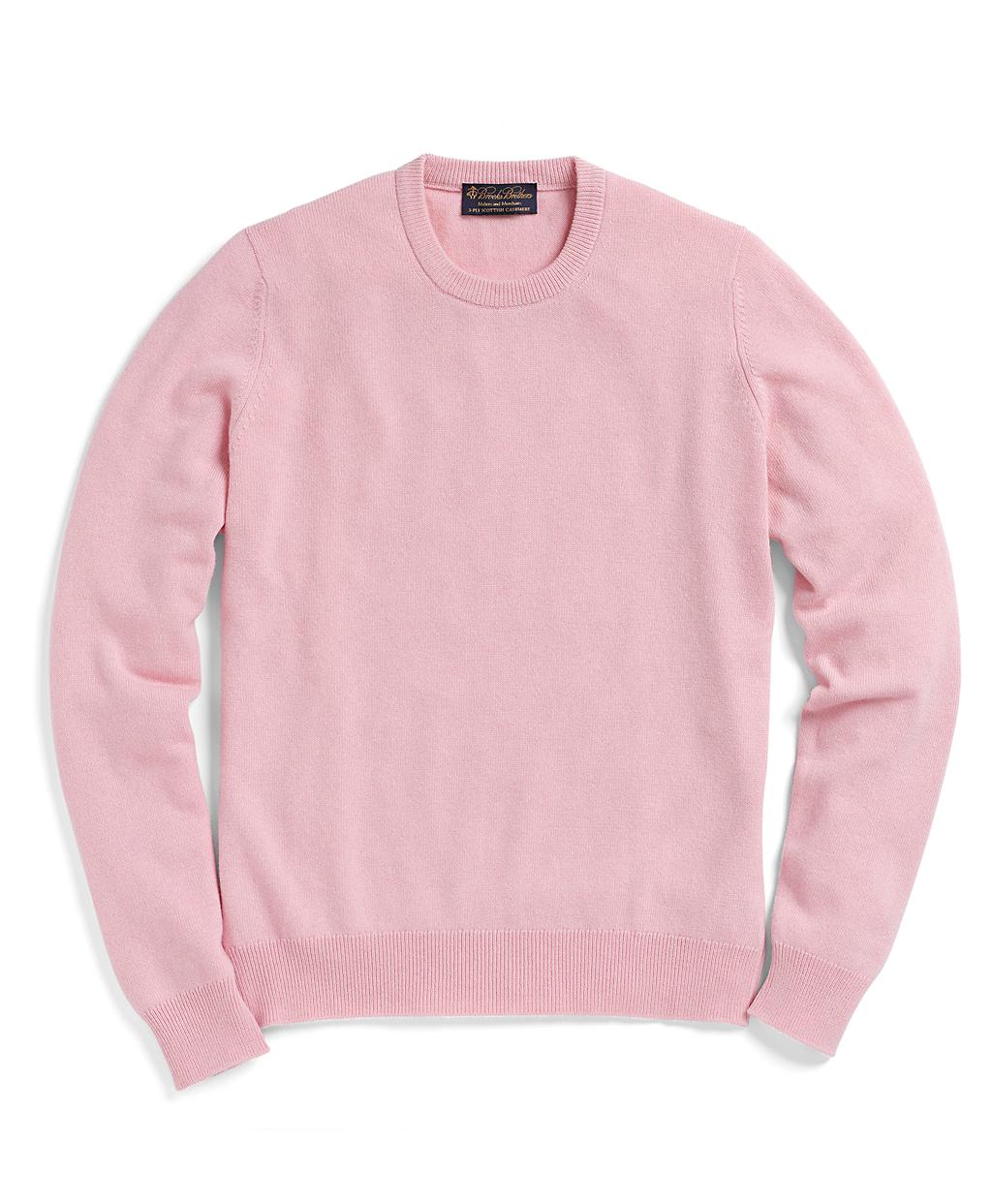 Lyst - Brooks Brothers Cashmere Crewneck Sweater in Pink for Men