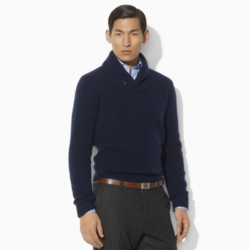 Lyst - Polo Ralph Lauren Shawl Pullover Sweater in Blue for Men