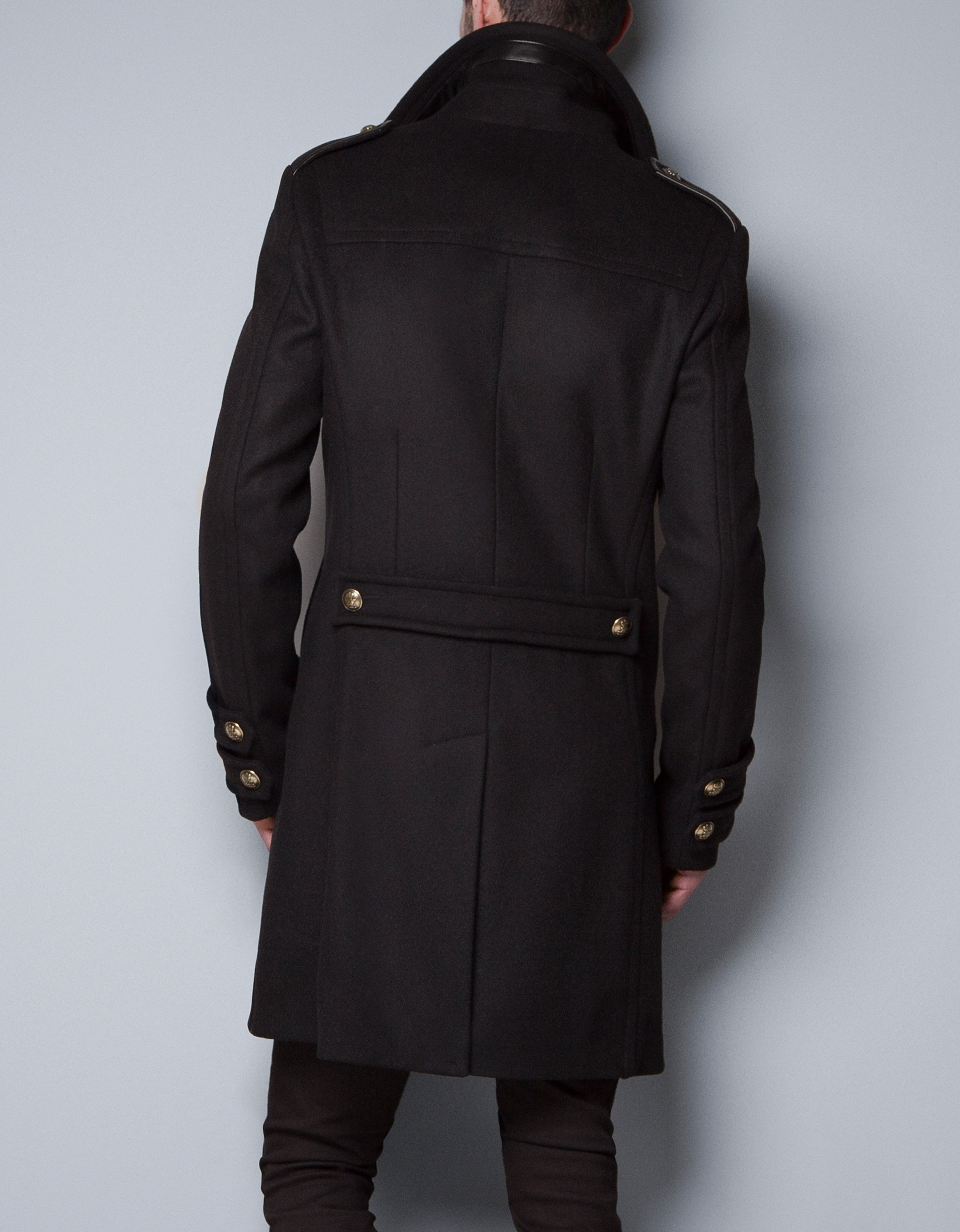 zara military style coat