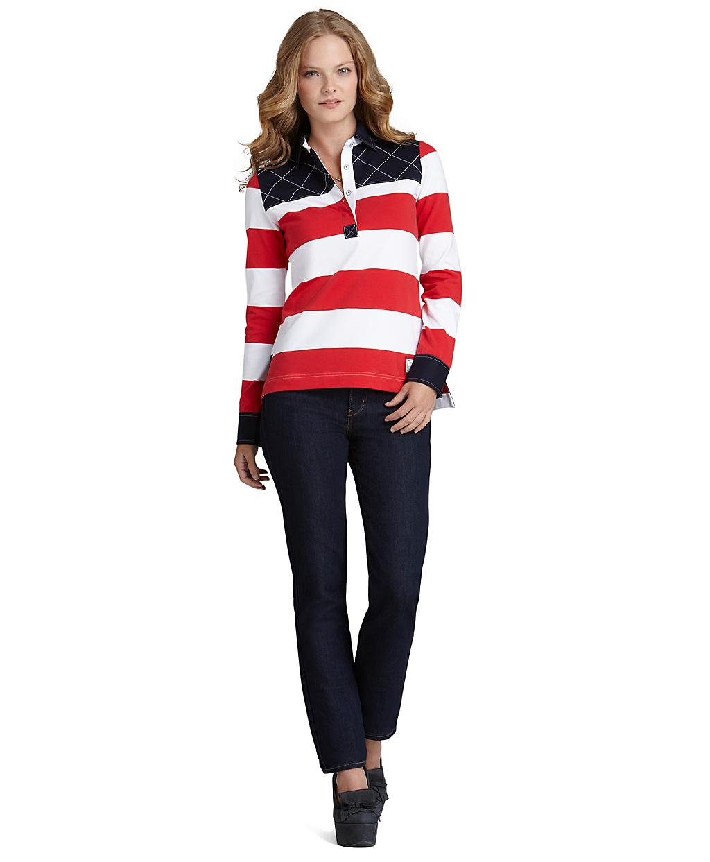 Lyst Brooks Brothers Cotton Striped Rugby Shirt in Red