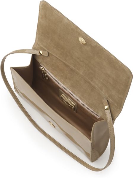 Lk Bennett Frome Patent Letaher Clutch Bag in Beige (taupe) | Lyst
