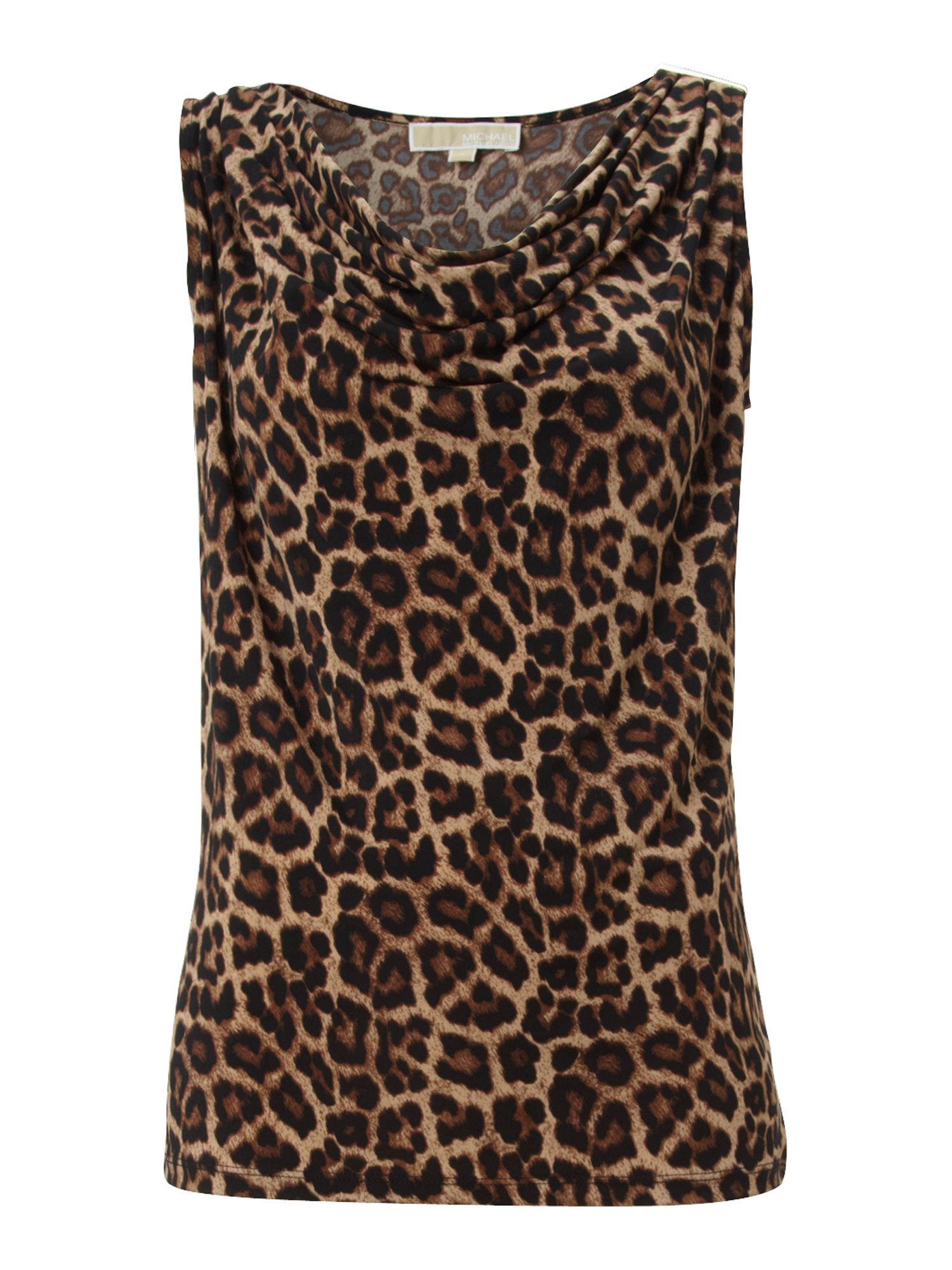 Michael Michael Kors Leopard Print Cowl Neck Vest Top in Animal ...