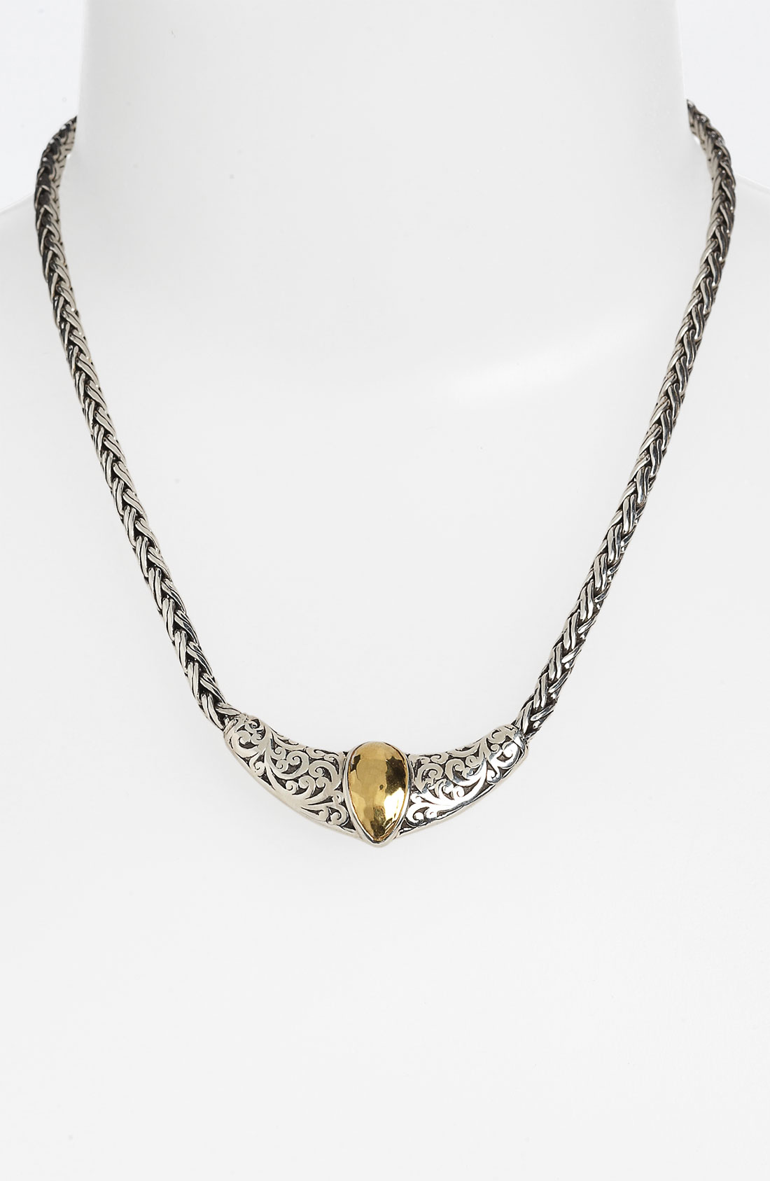 Lois Hill Marquise Woven Chain Necklace in Silver (silver/ gold) | Lyst