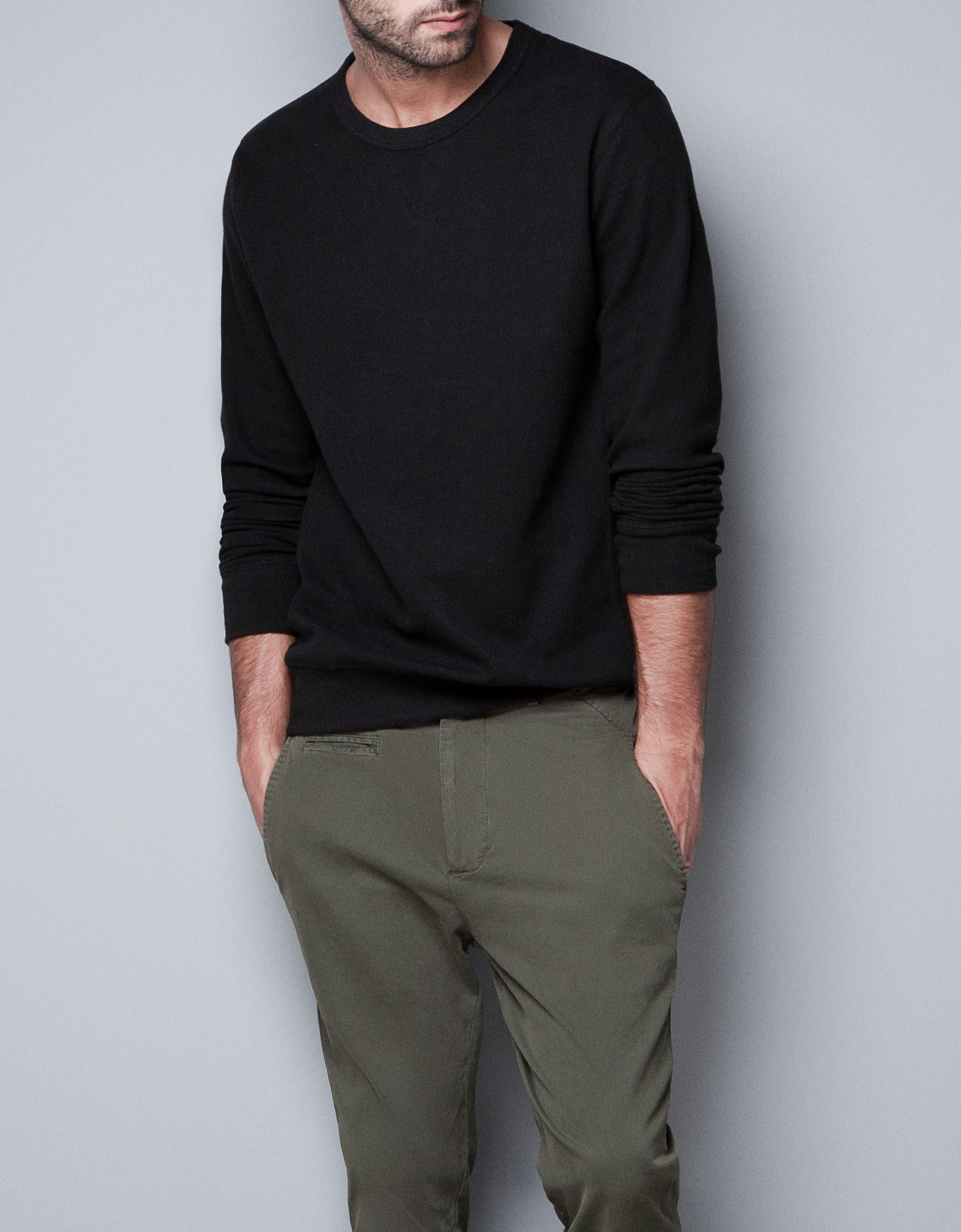 Zara Basic Sweatshirt in Black for Men | Lyst