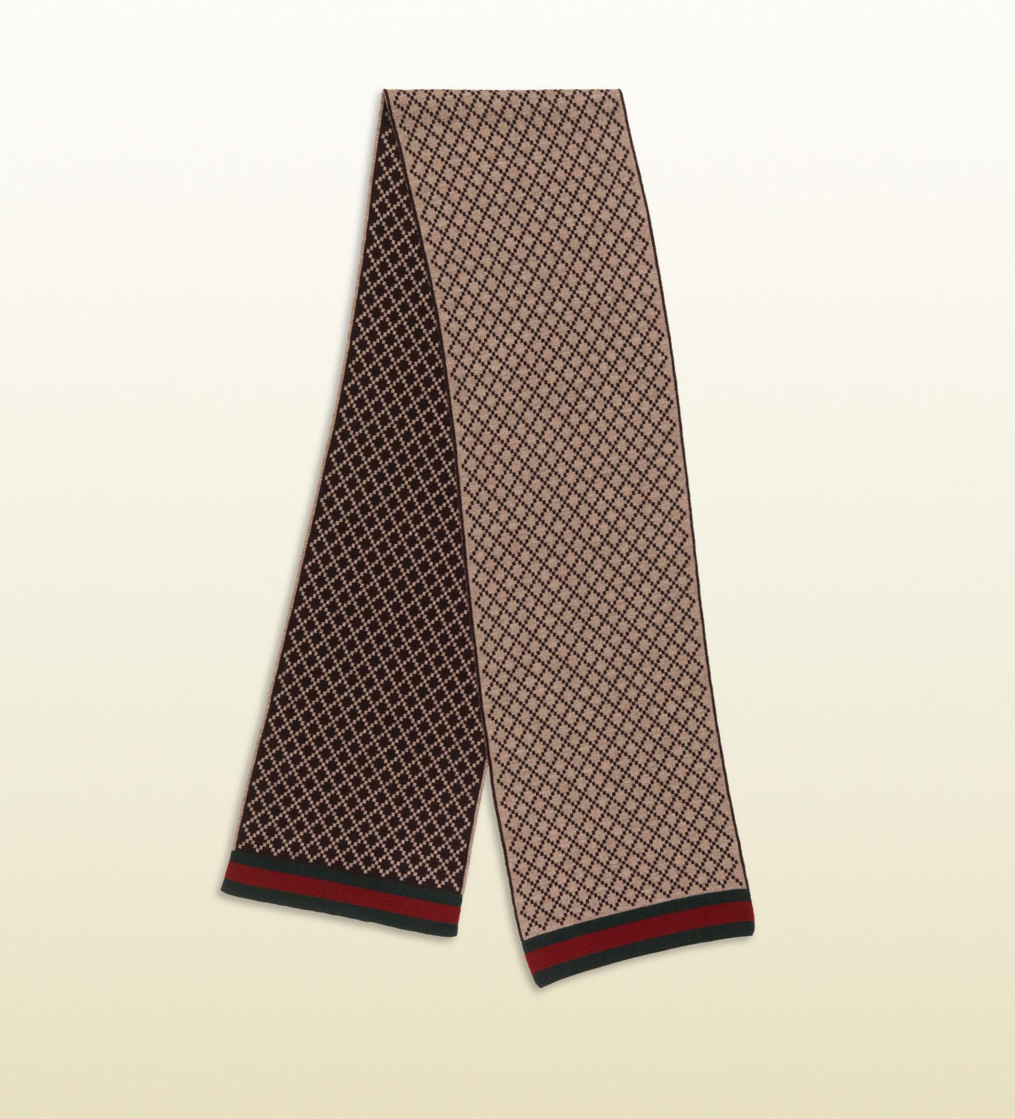 Gucci Diamante Pattern Knit Scarf with  Detail in Brown for Men Lyst