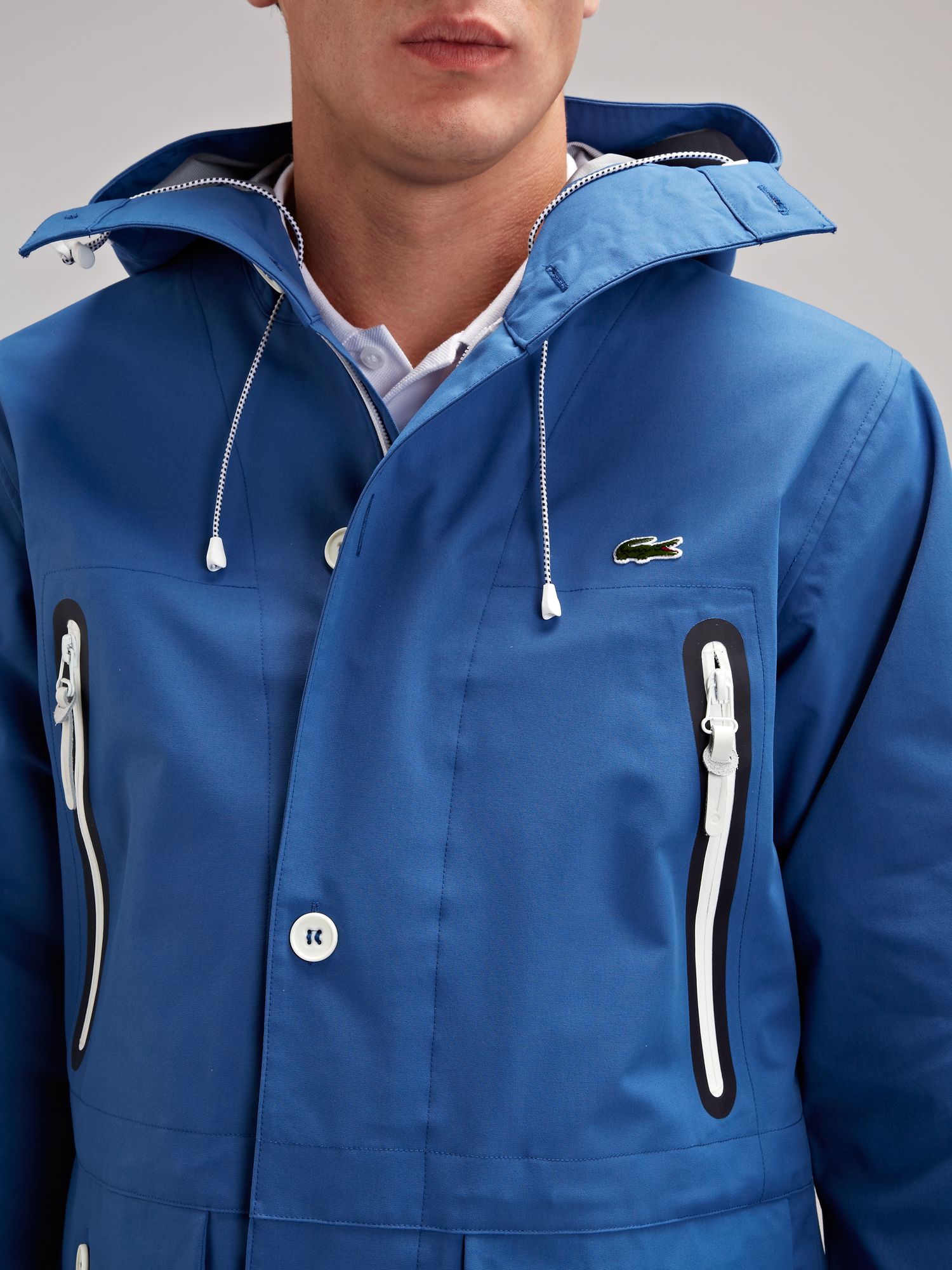 Lacoste Live Hooded Deck Jacket in Blue for Men | Lyst