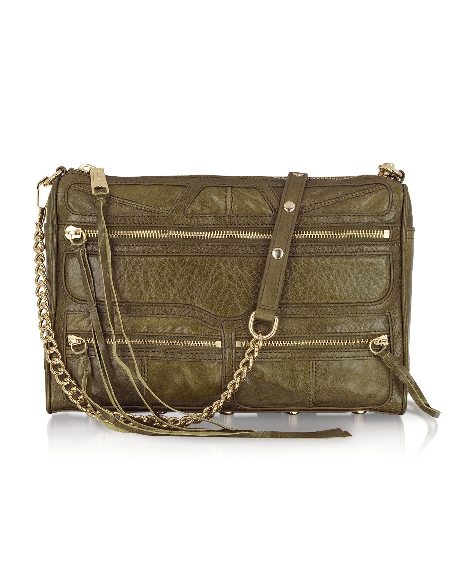 Lyst - Rebecca Minkoff Mac Tri Zip Leather Shoulder Bag in Natural