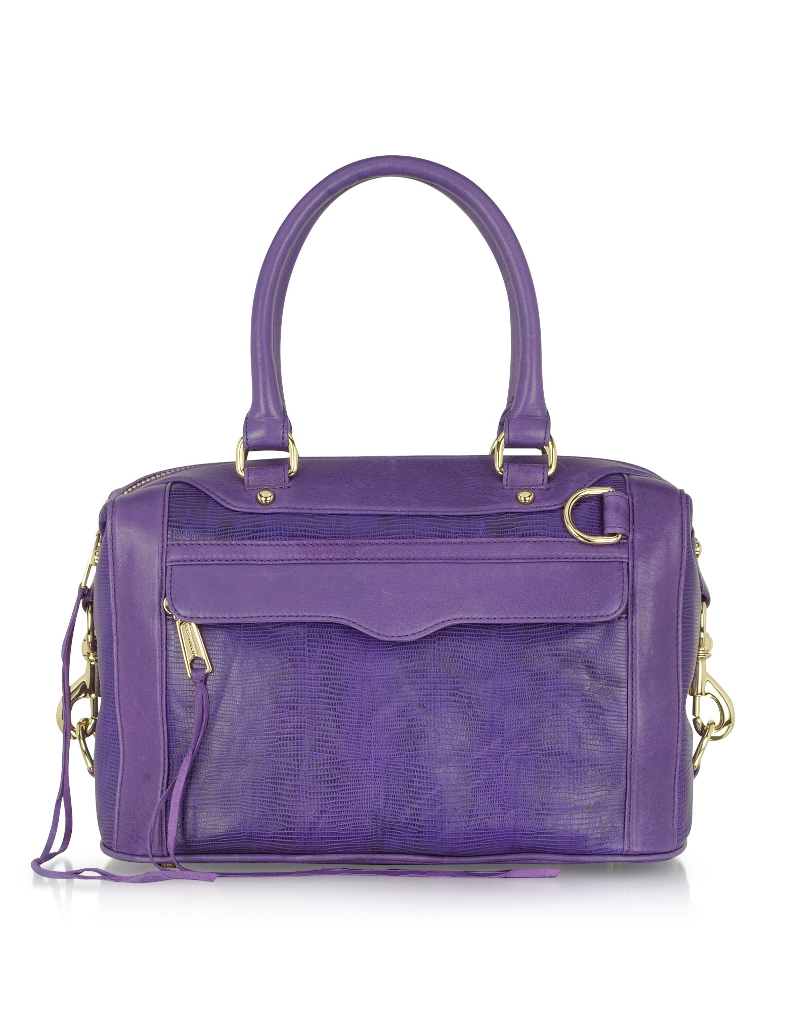Rebecca Minkoff Mab Mini Bombe Leather Satchel Bag in Purple | Lyst