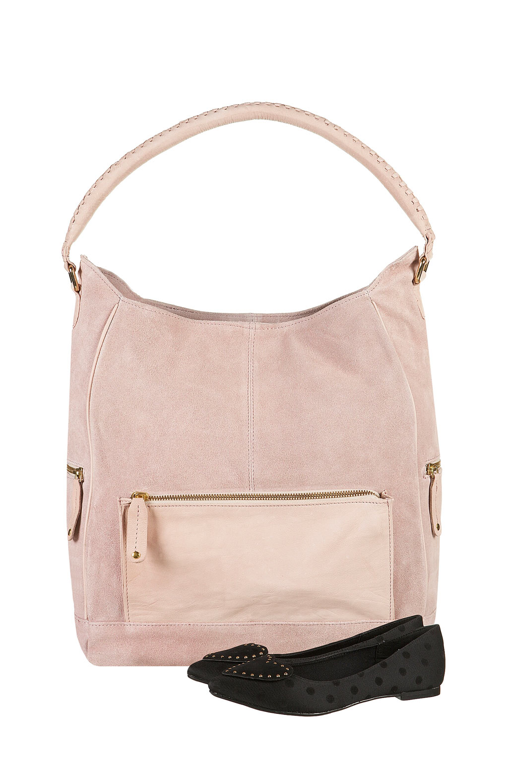 Suede and Leather Work Bag in Pink Lyst