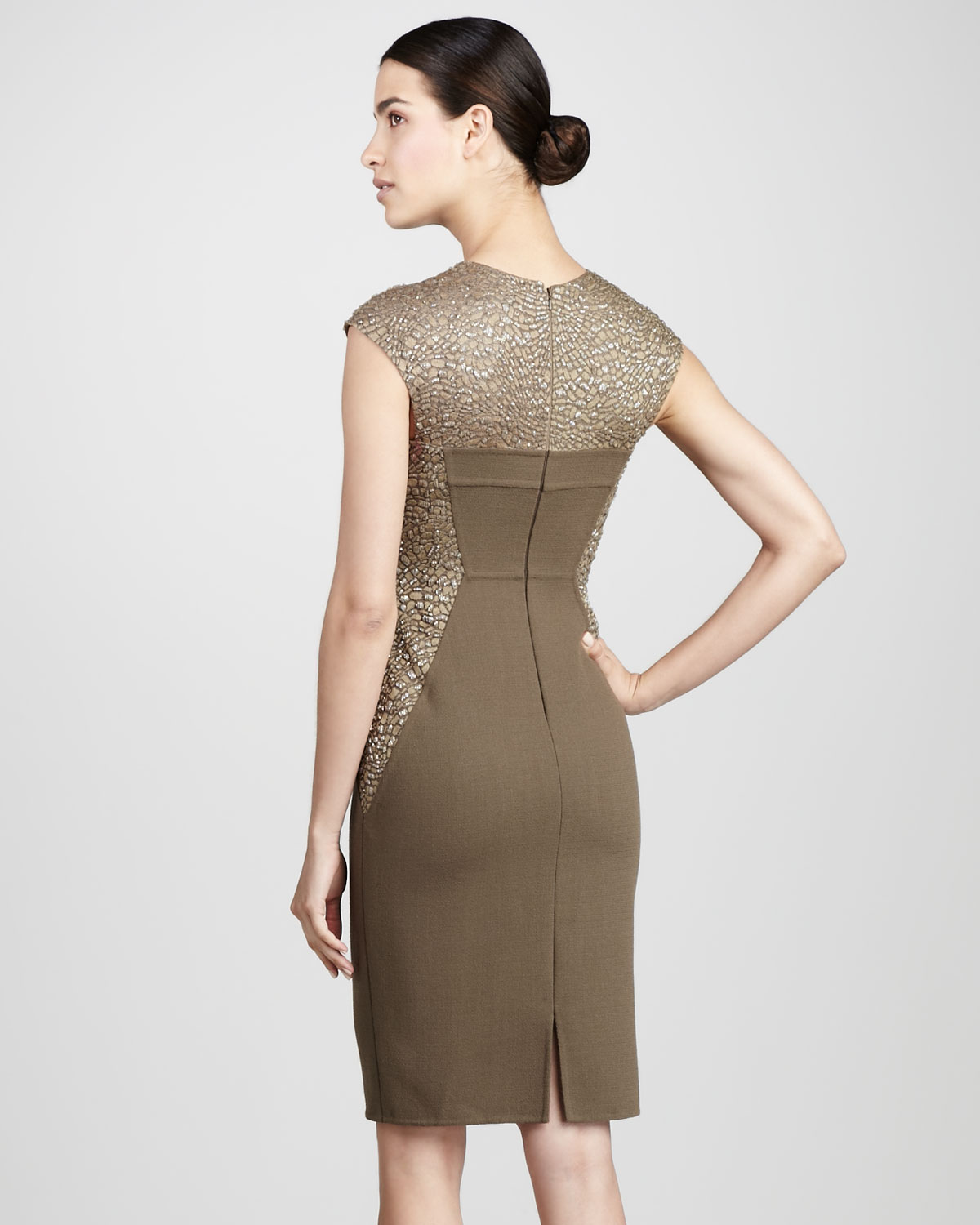 carmen marc valvo green dress