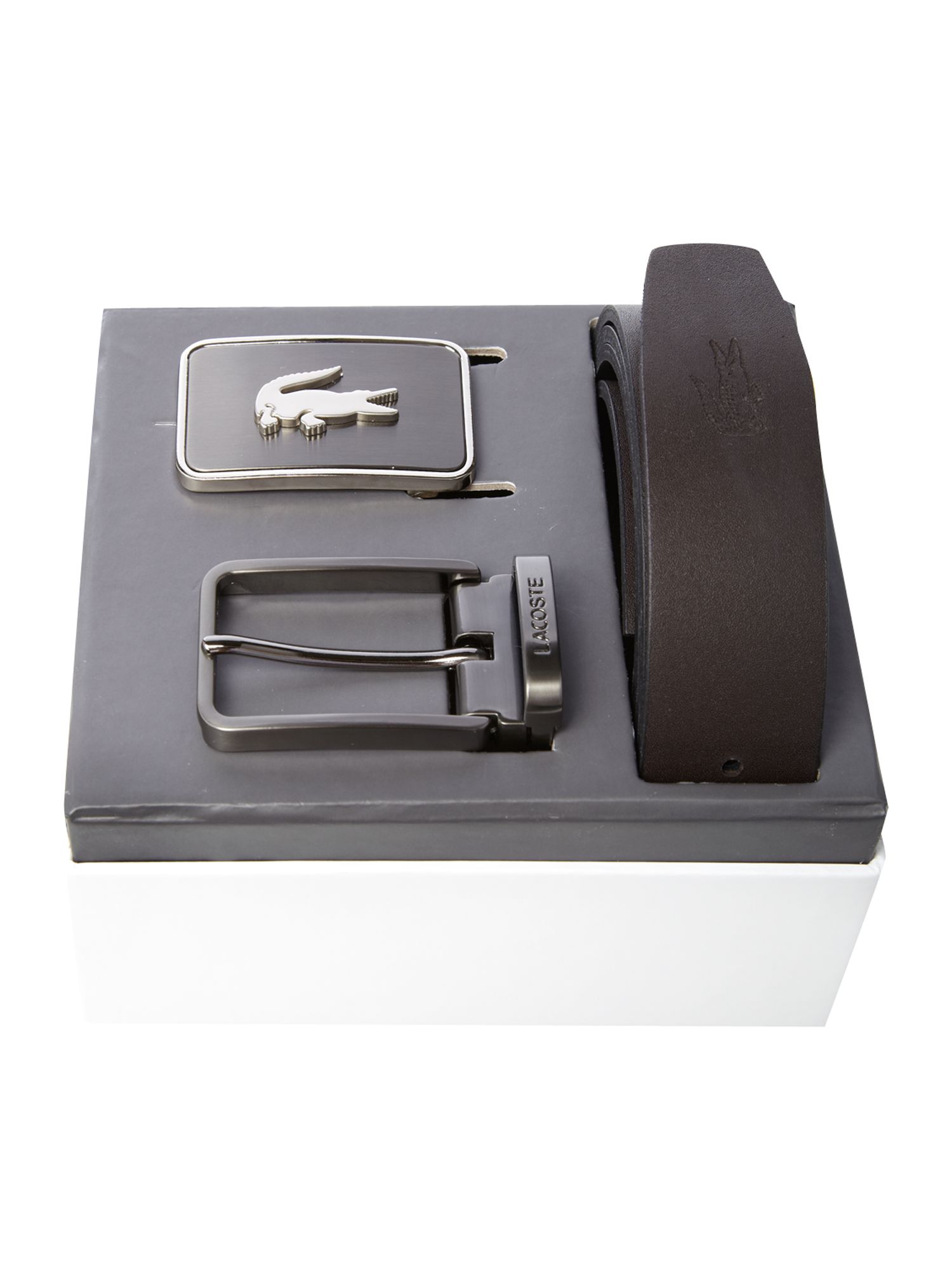 Lacoste Leather Belt Box Set in Black for Men | Lyst