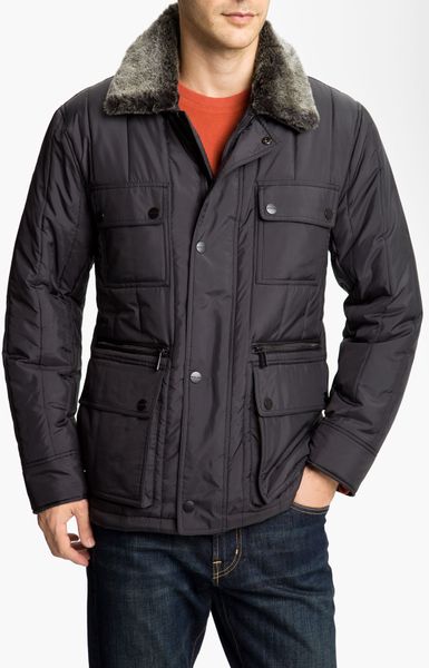 Michael Kors Sonoma Jacket with Faux Fur Trim in Gray for Men (slate ...