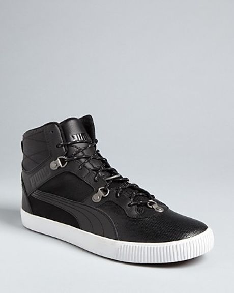 Puma Tipton L Lux High Top Sneakers in Black for Men (black white) | Lyst