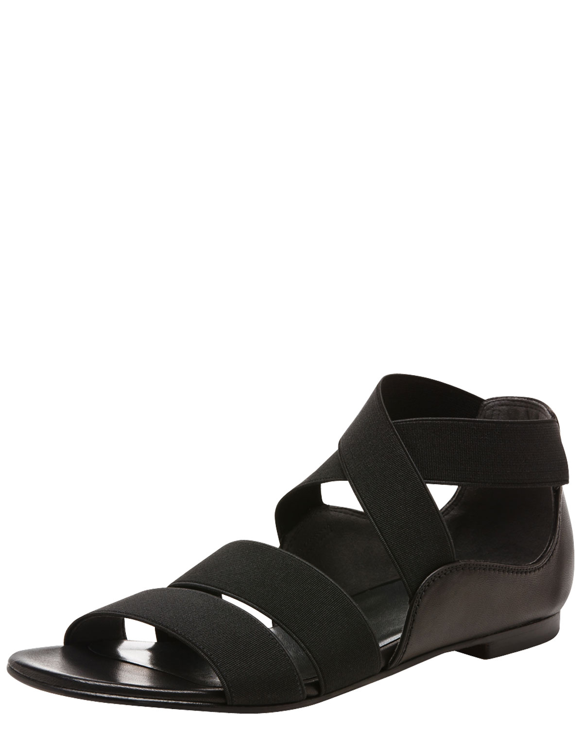 Lyst - Stuart Weitzman Flat Sandals Bounce Elastic in Black