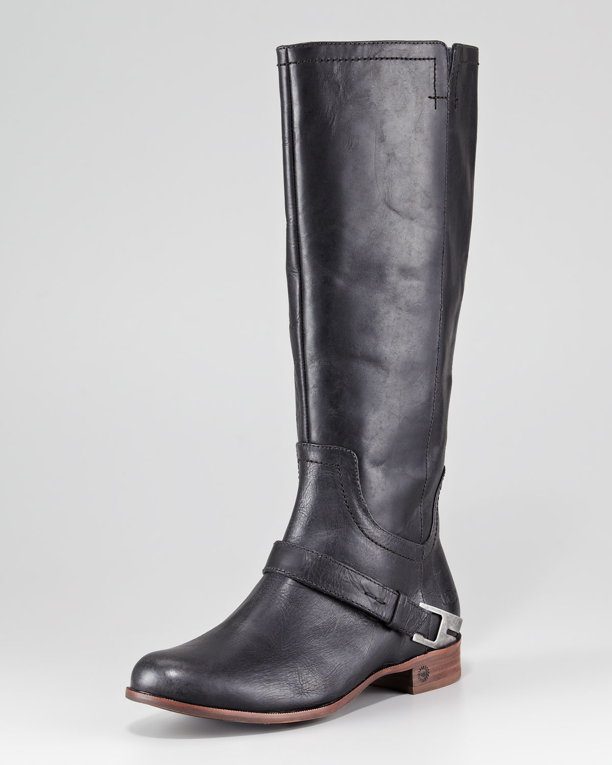 Ugg Channing Ii Leather Riding Boot in Brown (chocolate) | Lyst