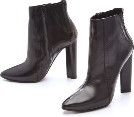 Costume National Pointy Toe Booties in Black | Lyst