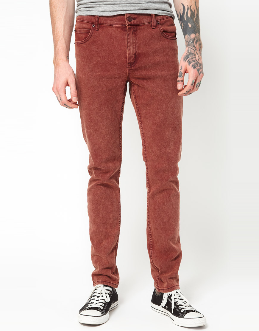 dark brown skinny jeans