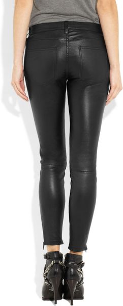 Current/elliott The Multi Zip Stiletto Skinny Leather Pants in Black ...
