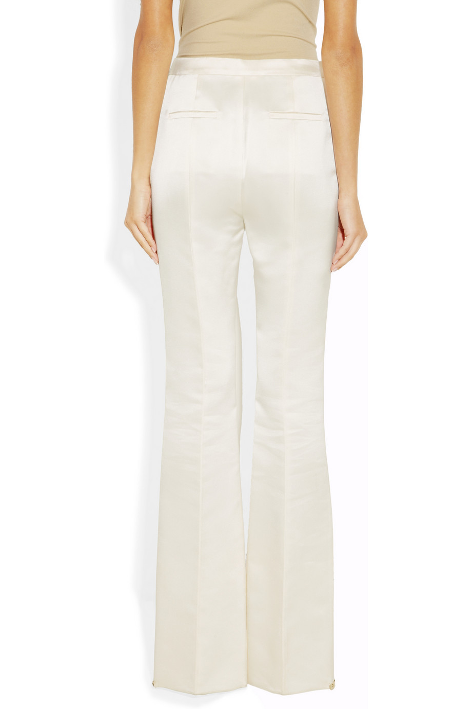 white slit pants