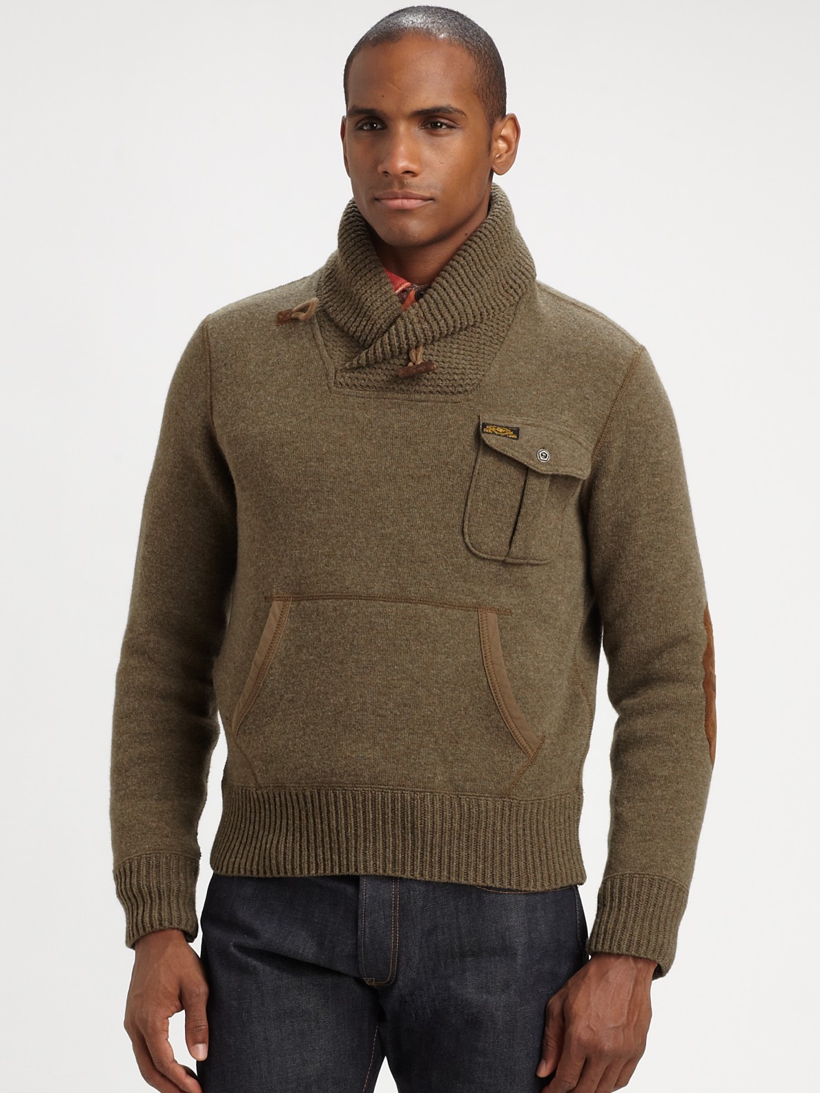 cardigan with leather elbow patches men