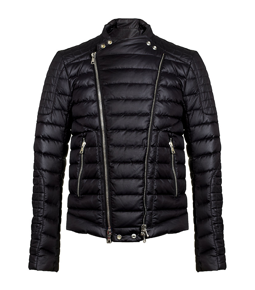 Balmain Nylon Biker Jacket in Silver for Men | Lyst