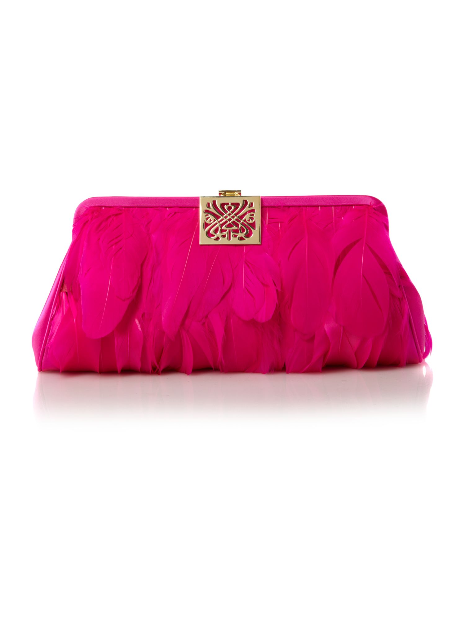 Biba Feather Clutch Bag in Pink | Lyst